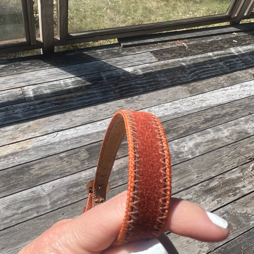 Elegant Brown Red Genuine Leather Suede Silver Clasp Women's Belt - Picture 6 of 11